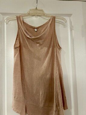 Margaret O'Leary Soft Linen/Cotton drape sleeveless sweater- soft pink